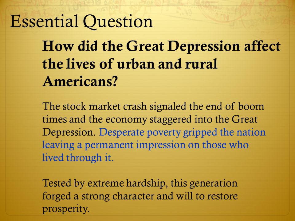 The small factors that created the great depression in america